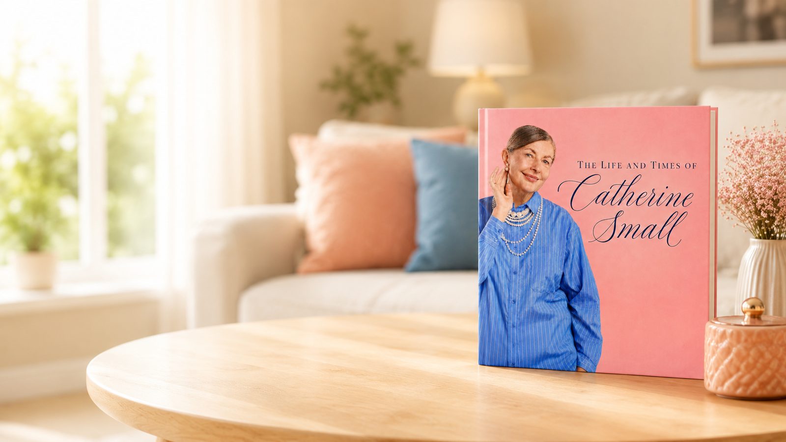 A finished family story book displayed as a milestone birthday gift