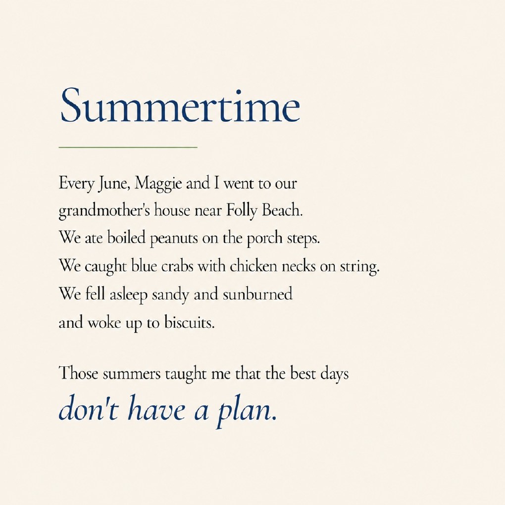 Summertime childhood memory page