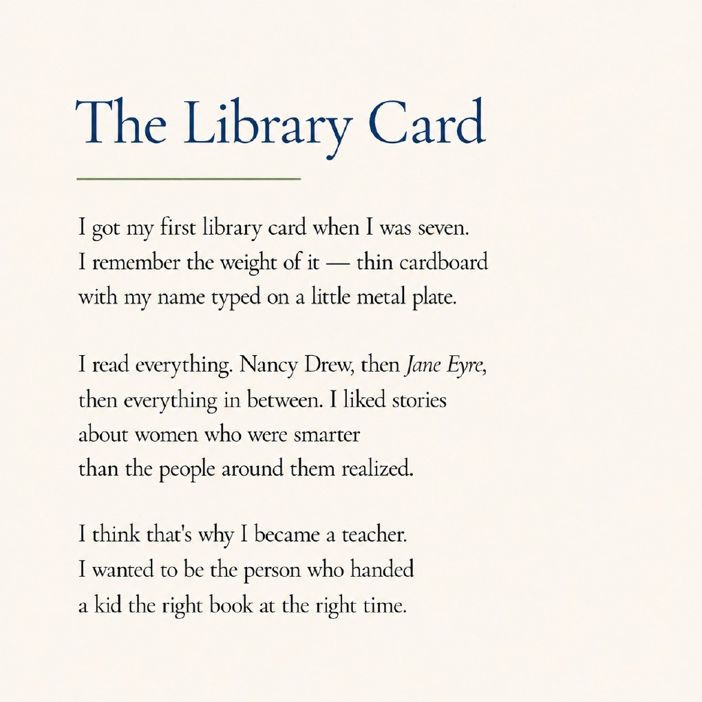 The Library Card story page
