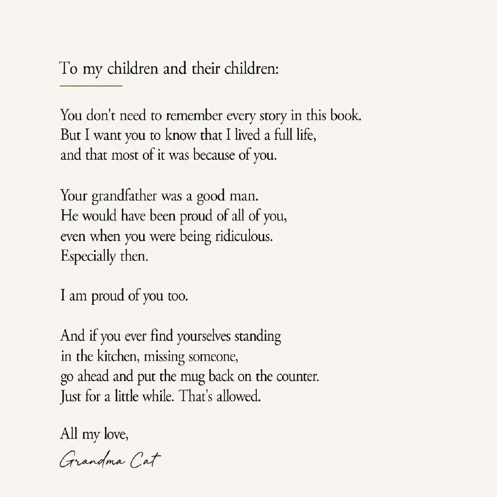 Letter to Catherine’s children and grandchildren