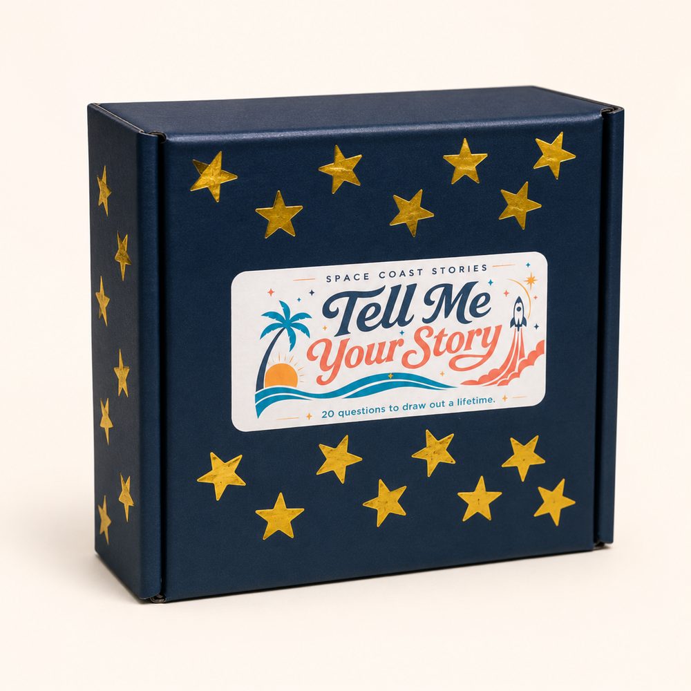 The Tell Me Your Story card kit box